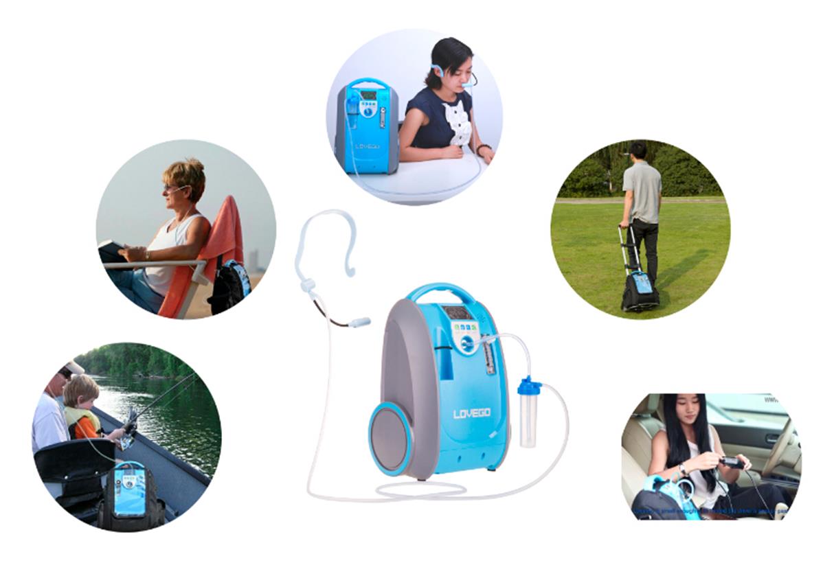 Concentrateur d'oxygène portable 5 litres avec batterie MEDIMAT