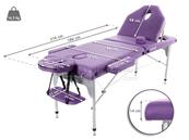 Table pliante de massage en aluminium 186 x 66 cm épaisseur 14 cm - Mauve