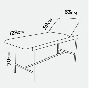 Divan d'Examen Holtex, inox, bleu lavande