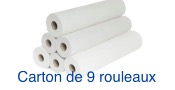 drap d'examen gaufré  avec ses 121 formats  carton de 9 rouleaux en pure ouate de celluloses 