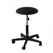 Tabouret Holtex Réglable 5 Roulettes Pied Plastique Noir