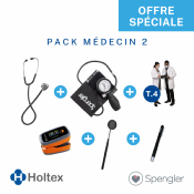 Pack étudiant Médecin 2 - blouse taille 1 stéthoscope tensiomètre  marteau lampe stylo oxymétre