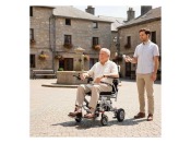 Fauteuil roulant électrique Libercar Lena léger pliable avec batterie lithium 10 Ah télécommande et support passager