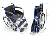 Fauteuil roulant en acier BASIC  bleu