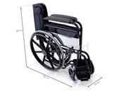 FAUTEUIL ROULANT PLIANT EN ACIER EASY NOIR - TAILLE 46