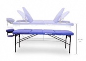 table de massage pliable en aluminium 185 x 65 cm avec dossier double rabattable