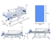 Lit d'hôpital électrique 3 fonctions avec barrières