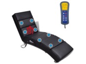 Fauteuil de massage chauffant en similpelle – Noir 