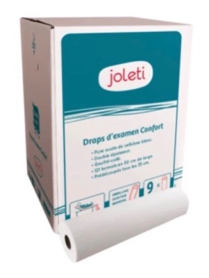 DRAP D'EXAMEN GAUFRÉ COLLÉ JOLETI 9 rouleaux de 121 formats lot de 24 