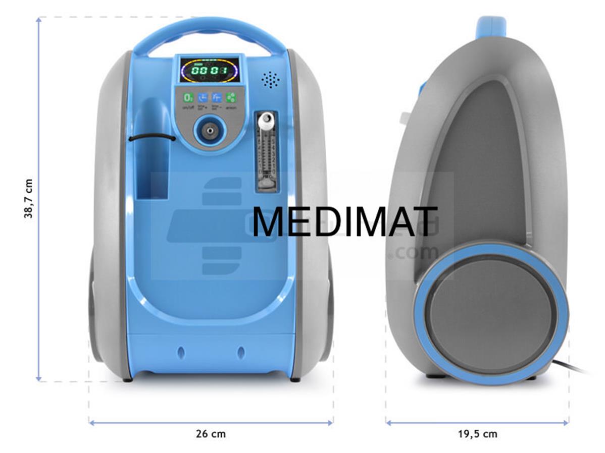 Concentrateur d'oxygène portable 5 litres avec batterie MEDIMAT