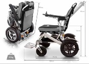 Fauteuil roulant électrique pliant EASY PLUS ULTRALIGHT 24kg avec châssis en aluminium