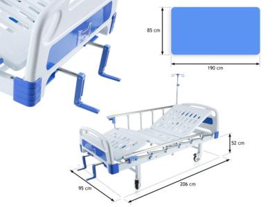 Lit d'hôpital manuel articulé