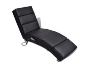  Fauteuil de massage chauffant en similpelle – Noir 
