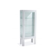 Vitrine sur pieds, 1 porte, Blanche, 60x30x140cm