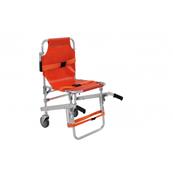 Chaise portoir Evacuation/Transfert, 159 Kgs - 2 roues - orange