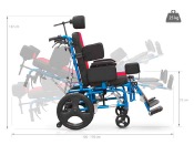 FAUTEUIL ROULANT NEUROLOGIQUE, REPOSE-PIEDS, ACCOUDOIRS ET DOSSIER RÉGLABLES LARGEUR ASSISE : 43 CM