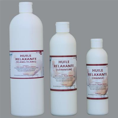 Huile Relaxante Géranium,orange ou ylang ylang litres