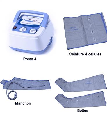 Appareil de pressotherapie Press 4 Avec 2 bottes  1 ceinture 1 manchon garantie 2 ans