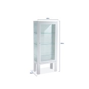 Vitrine sur pieds, 1 porte, Blanche, 60x30x140cm