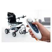 Fauteuil roulant électrique Libercar Lena léger pliable avec batterie lithium 10 Ah télécommande et support passager