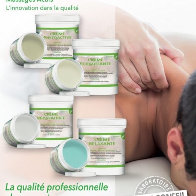 Crèmes, massages actifs La crème Cold Process Phytoactive décontractante est le produit phare de cette catégorie